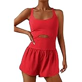 ReachMe Womens Running Onesie Workout Rompers Athletic Romper One Piece Outfits Exercise Jumpsuits Gym Yoga Clothes