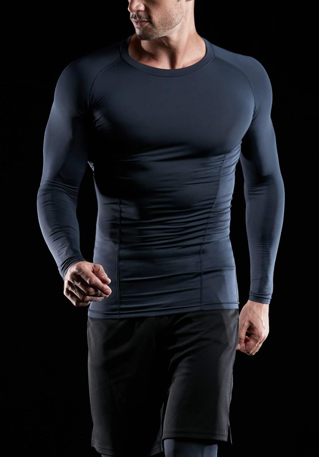 ATHLIO Men's Cool Dry Fit Long Sleeve Compression Shirts, Active Sports Base Layer T-Shirt, Athletic Workout Shirt: Clothing