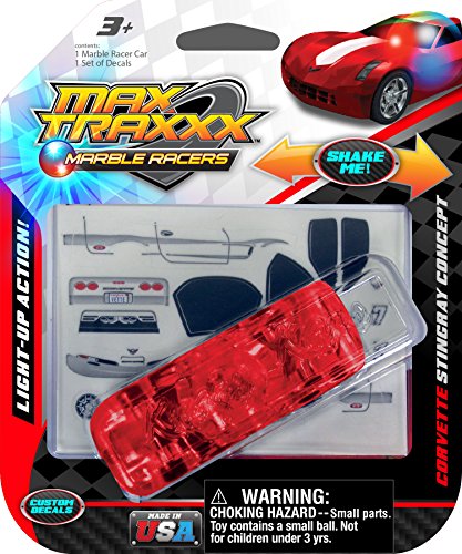 Max Traxxx Corvette Stingray Light Up Marble Tracer Racer Gravity Drive Car