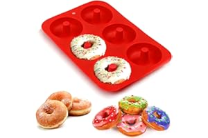 6 Cavity Silicone Donut Pan Durable Flexible Mold for Baking Cakes Cookies and Sweet Treats