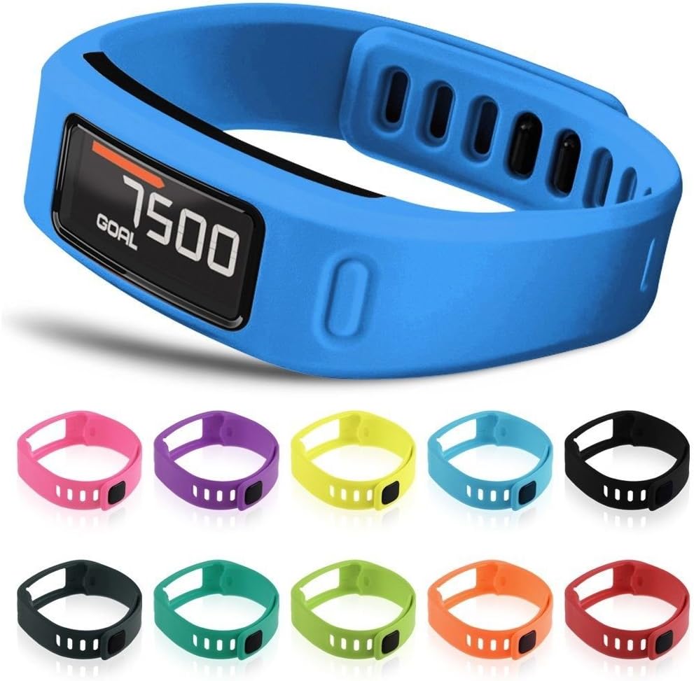 Snapsity Set of 10 Multi-Color Replacement Wrist Bands For Garmin Vivofit With Clasps Vivofit Bracelets (Large)