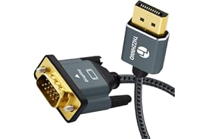 Thzzhnno DisplayPort to VGA Cable 10FT, DP to VGA Adapter Cord for Computer/Laptop to VGA of Monitor, PC, TV, Projector