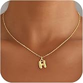 Fezodo Valentines Day Gifts for Kids Women Girls - Initial Necklace, Dainty 18K Gold Plated Bubble Letter A - Z Necklace Teen Girl Gift Trendy Stuff Valentines Gifts for Her Mom Wife