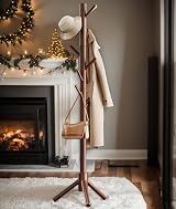 Pipishell Sturdy Wooden Coat Tree with 8 Hooks, 3 Height Settings, Brown view 8