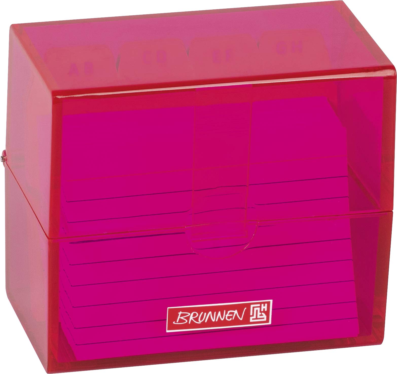 Brunnen 102058026 Index Card Box 8 x 7.5 x 4.8 cm for A8 Index Cards Polystyrene Pink Colour Code