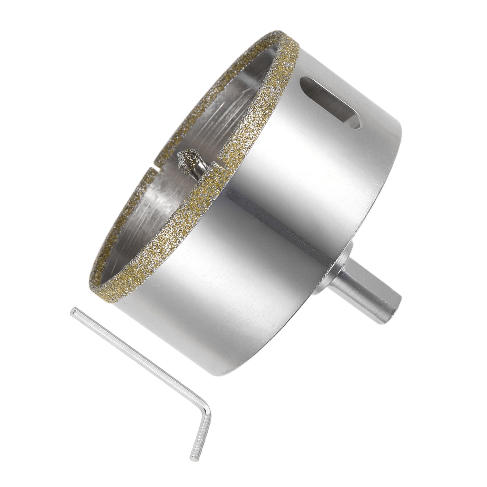 CoCud Diamond Hole Saws Drill Bits, 85mm / 3-11/32" Drilling Diameter, White Zinc Plated with Center Guide Drill Bit - (Applications: for Glass Ceramic Tiles Marble Stone)
