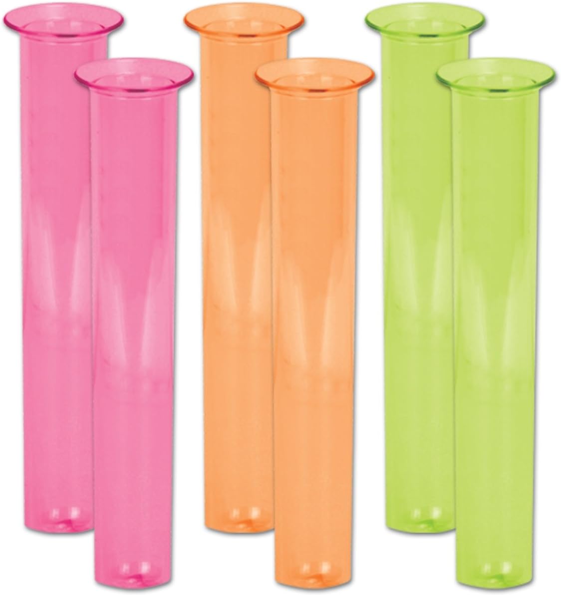 Amazon Com Neon Test Tube Shot Glasses Asstd Colors 6 Pkg Test Tube Plastic Shot Glasses