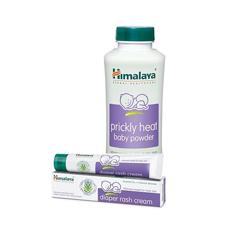 Himalaya Prickly Heat Powder, 200g with Diaper Rash Cream, 20g
