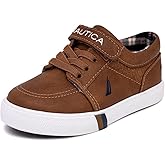 Nautica Kids Sneakers Adjustable Strap Bungee Straps Casual Tennis Shoes Toddler-Little Kid-Berrian 6-Tan Size-10