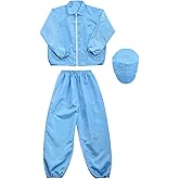 MECCANIXITY ESD Lab Coat Anti Static Clothing Science Jacket Cuff with Hat Wear Uniform Work for Men Women