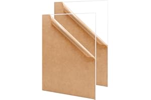 KINLINK 8x12 Acrylic Sheets, 1/8inch (3mm) Clear Plexiglass Sheets, Transparent Plasitc Board with Protective Paper for DIY Project, Craft, Picture Frames, Sign, Weding invitaton, 2 Pack