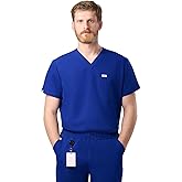 Peelz Brian 2-Pocket V-Neck Basic Men's Scrub Top for Men - Short Sleeve Scrubs, Soft Stretch Fabric, Slim Fit