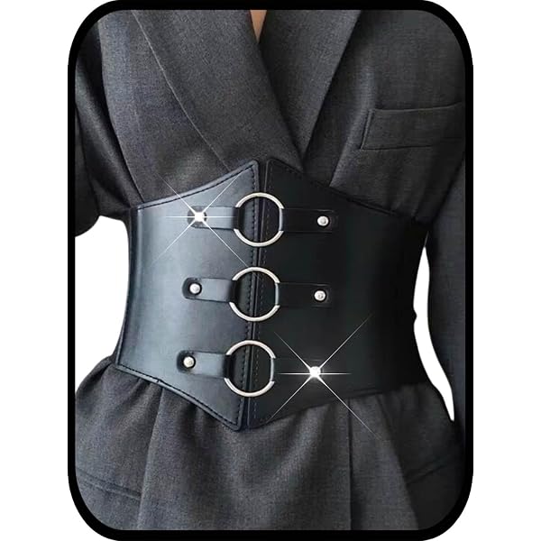 1194 Women Wide Corset Elastic Belt Thick Vintage Ladies Costume Waspie JKEEMI Women Corset Belt Elastic Lace-up Wide Waspie Belt  main image 3