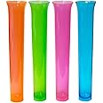 Party Essentials Hard Plastic 1.5 Ounce Tube Shots, Pack of 15, Assorted Neon