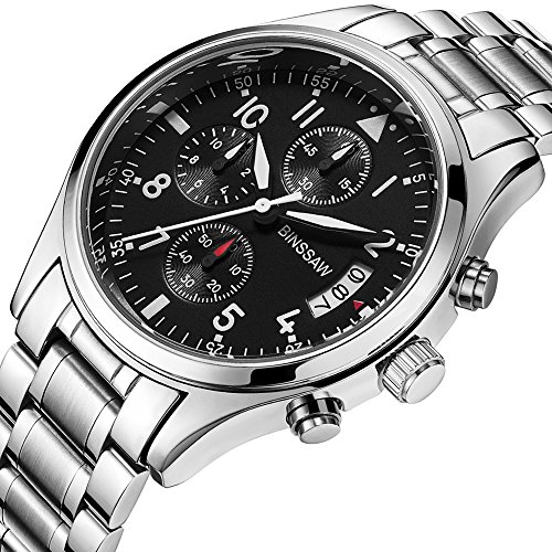 Mens Luxury Quartz Watch Fashion Stainless Steel Men Casual Waterproof Luminous Sports Watches