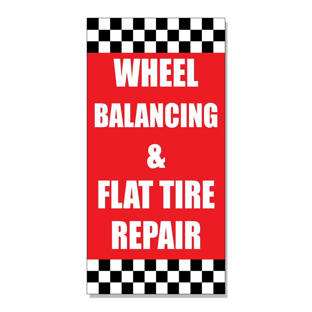 Wheel Balancing & Flat Tire Repair Body Shop Decal Sticker