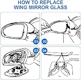 URAQT VW Golf MK7 Left Heated Wing Mirror Glass Convex Passenger Side view 7