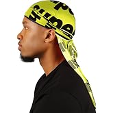 WAVEBUILDER Premium Superstitch Stretch Durag for Smooth and Uniform Hair Waves, Yellow and Black