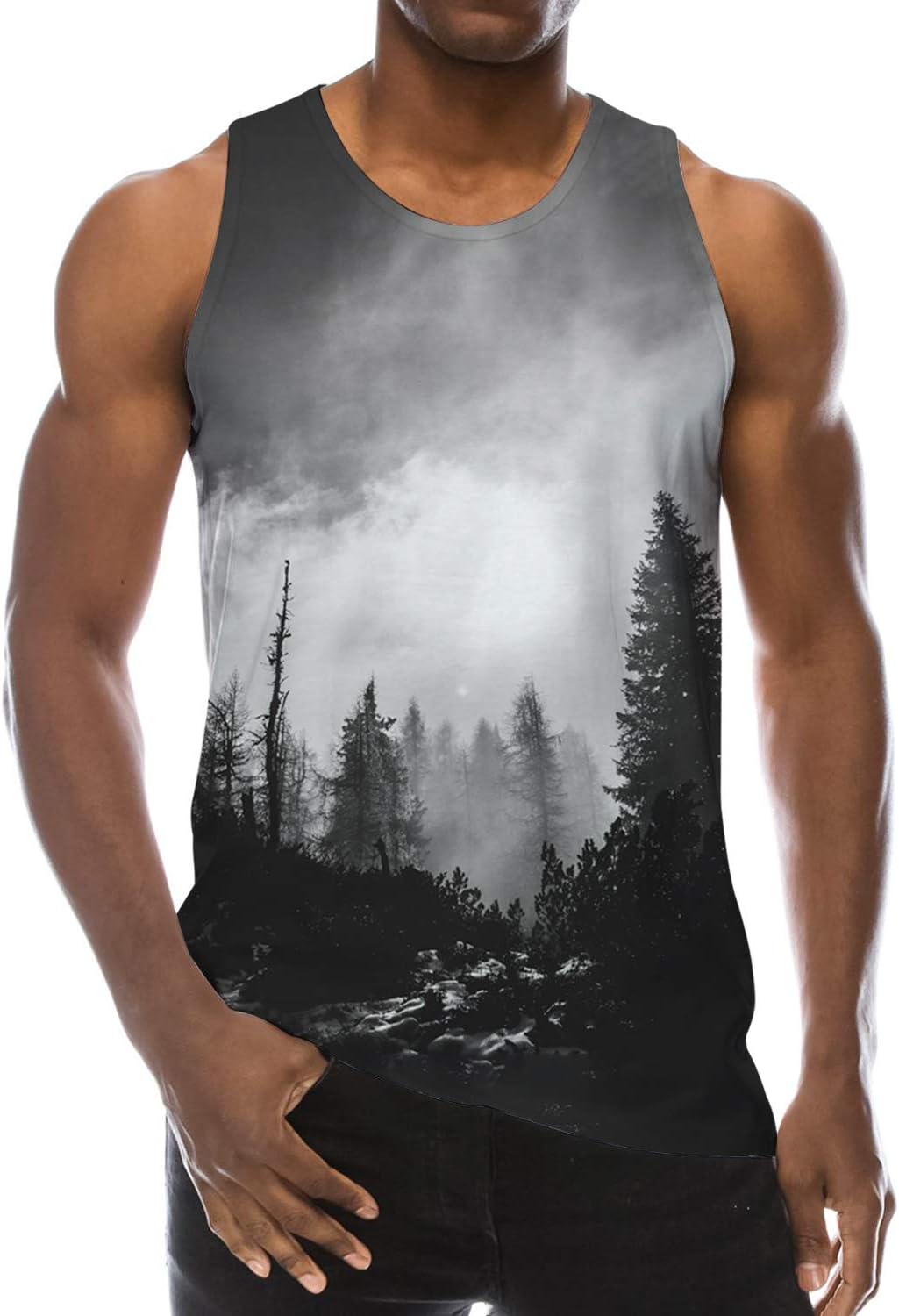 Mens 3D Print Tank Top Summer Casual Novelty Polyester Gym Workout Bodybuilding Tank Tops