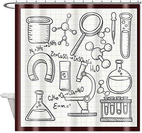 ZiChuangD Chemistry And Science Symbols Vector Waterproof Shower Curtain 72x72 Inch