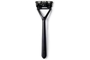 Leaf Shave | Leaf Razor, All-Metal Safety Shaver with Pivoting Head & Adjustable Blade Loading, Includes 10 Stainless Steel Single-Edge Blades, Compatible with Standard Safety Razor Blades - Black