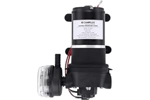 CAMPLUX ENJOY OUTDOOR LIFE CAMPLUX 12V Water Pump 3.3 GPM 40 PSI with Fittings Strainer Filter for RV, Caravan, Boat