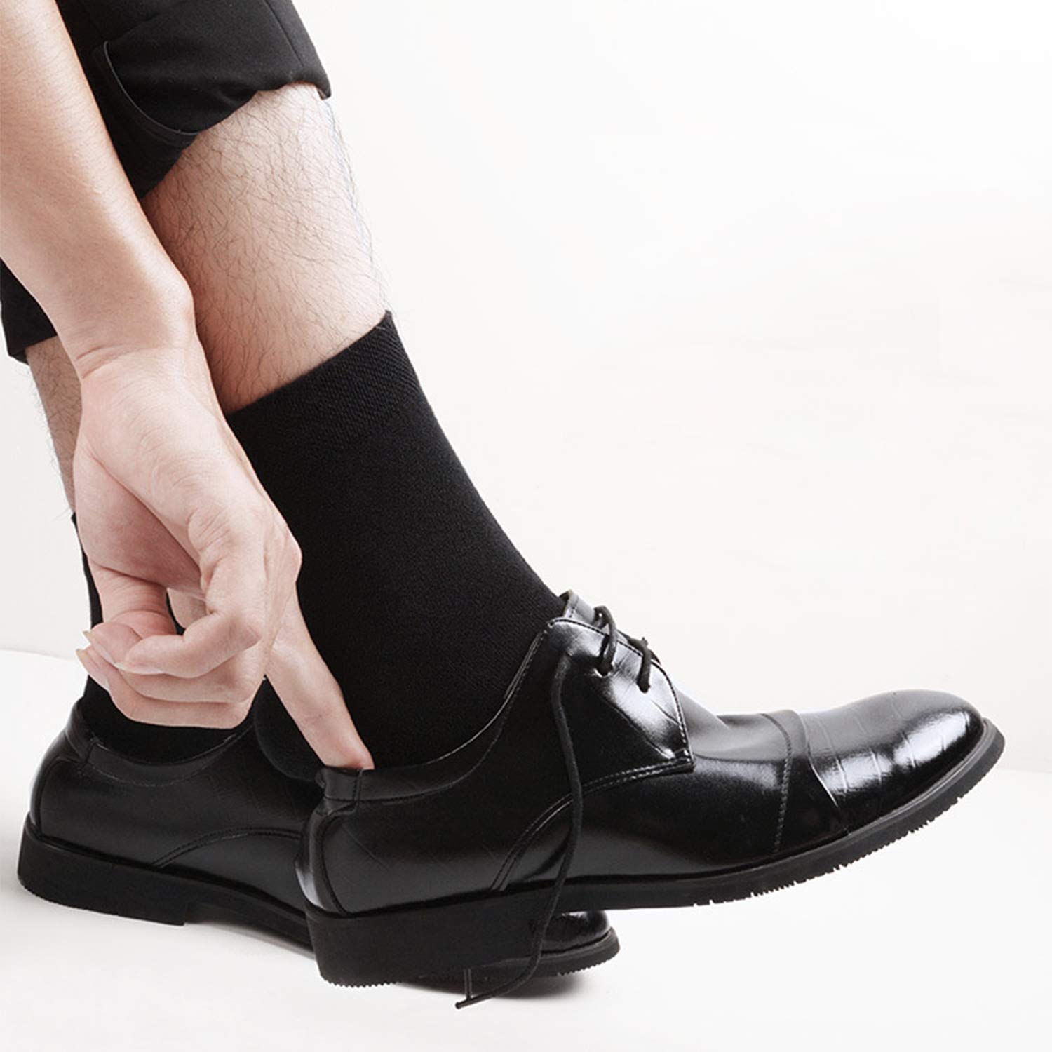 M MOACC Men\'s Breathable Combed Cotton Cushion Dress Half Crew Socks,6 Pair #80402