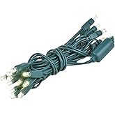 Novelty Lights 10 Light LED Christmas Mini Light Set, Outdoor Curtain Wreath Craft Bottle String Lights, Warm White, Non-Connectable, Green Wire, 5 Feet