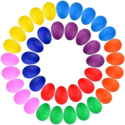 AUGSHY 80pcs Egg Shakers Musical Instruments, 8 Colorful Plastic Shaker Eggs Musical Toy for Rhythm Learning Creative Fun Music Enthusiasts
