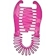 Flexible Interlocking Banana Clip Clincher Interlocking Two Sides Hair Comb - Hot Pink