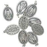 lazzaro italy Silver Plated Medal Miracolosa Madonna PRAY FOR US - Inch 0,86-10 pieces