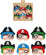 HENBRANDT Pirate Paper Party Masks for Kids Pack of 12 Fancy Dress Costume view 1