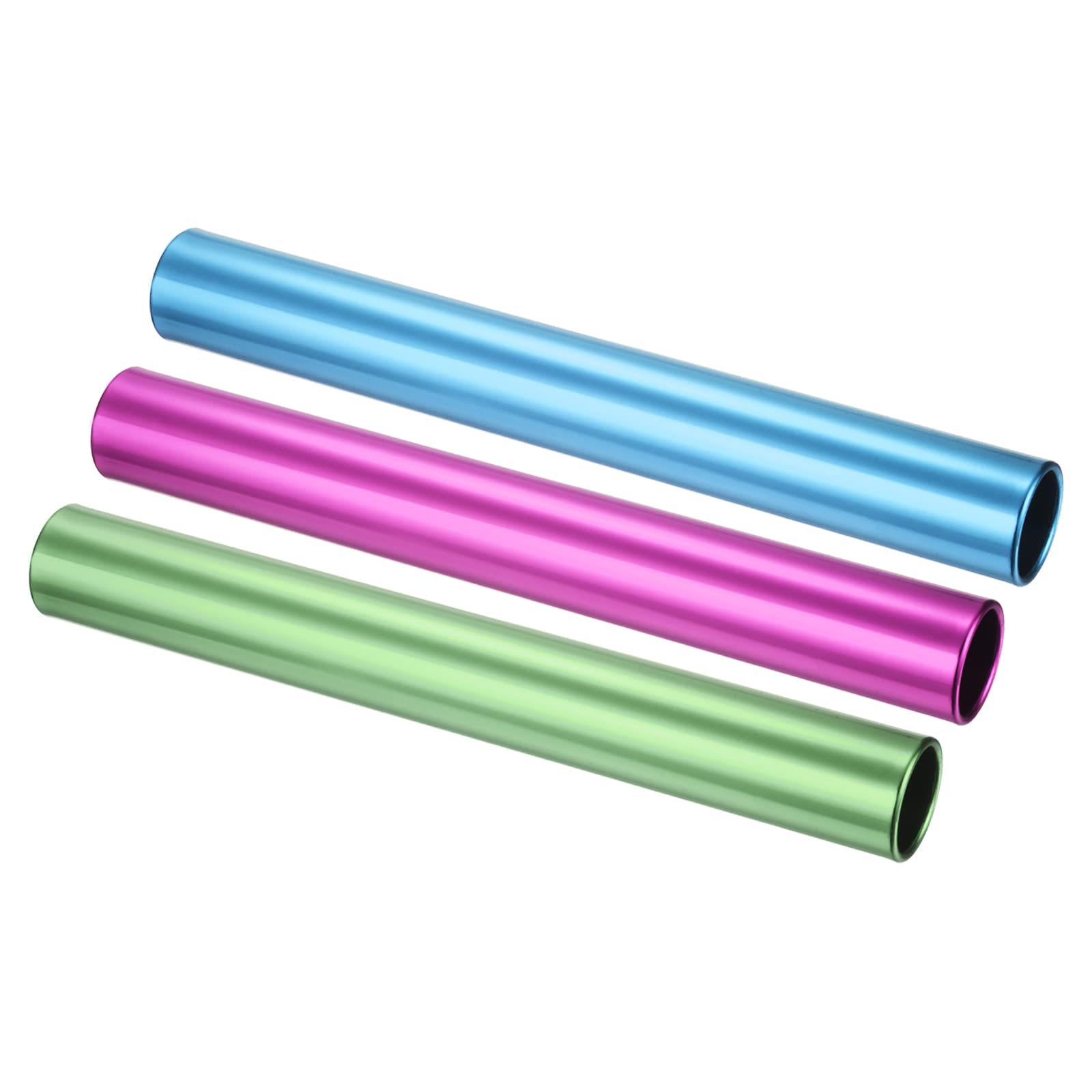 PATIKIL Relay Track Batons Set, 3 Pack Aluminum Alloy Tube Field Running Race Stick for Outdoor Athletics Sport Game Tool (Blue, Green, Pink)