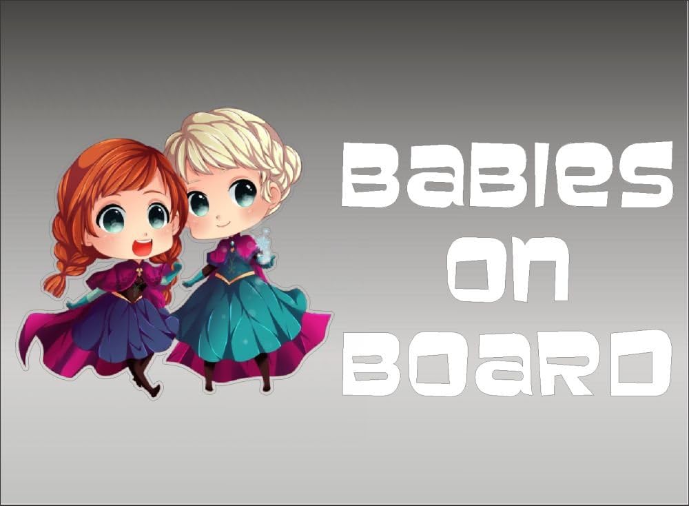 Anna and Elsa Babies on Board / Disney's Frozen / Vinyl Vehicle Decal Kids Graphic Stickers