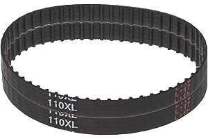 uxcell 2pcs 110XL 037 Timing Belt 55 Teeth Rubber Geared Cogged Belt, 0.37" Width, 0.20" Pitch Mechanical Replacement Belts