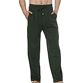 HomyComy Men's Pajama Pants Soft Sleep Pants Pajama Bottoms Cotton Lounge Pants with Pockets
