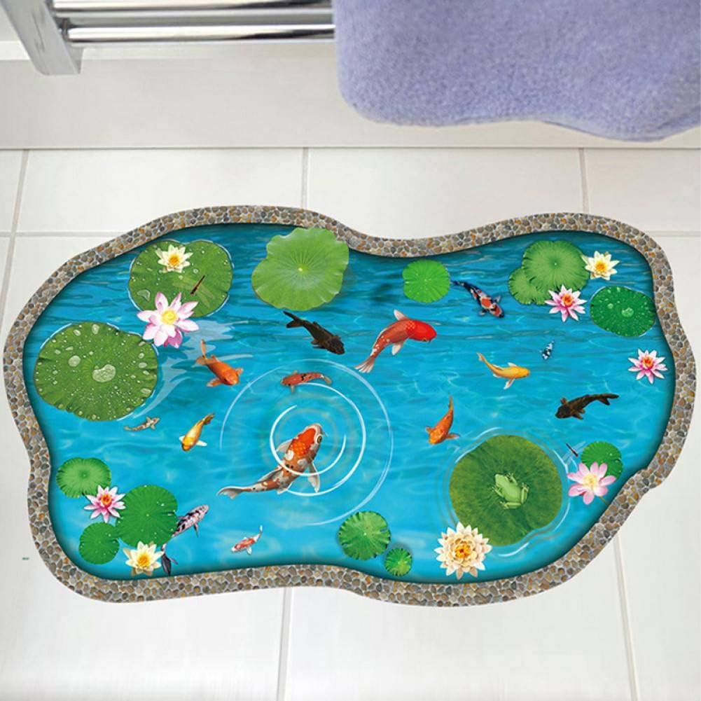 TIVOPA Lotus Pond Goldfish 3D Floor Stickers Pvc Material Wall Decals For Living Room Kids Room Bathroom Home Decoration Murals