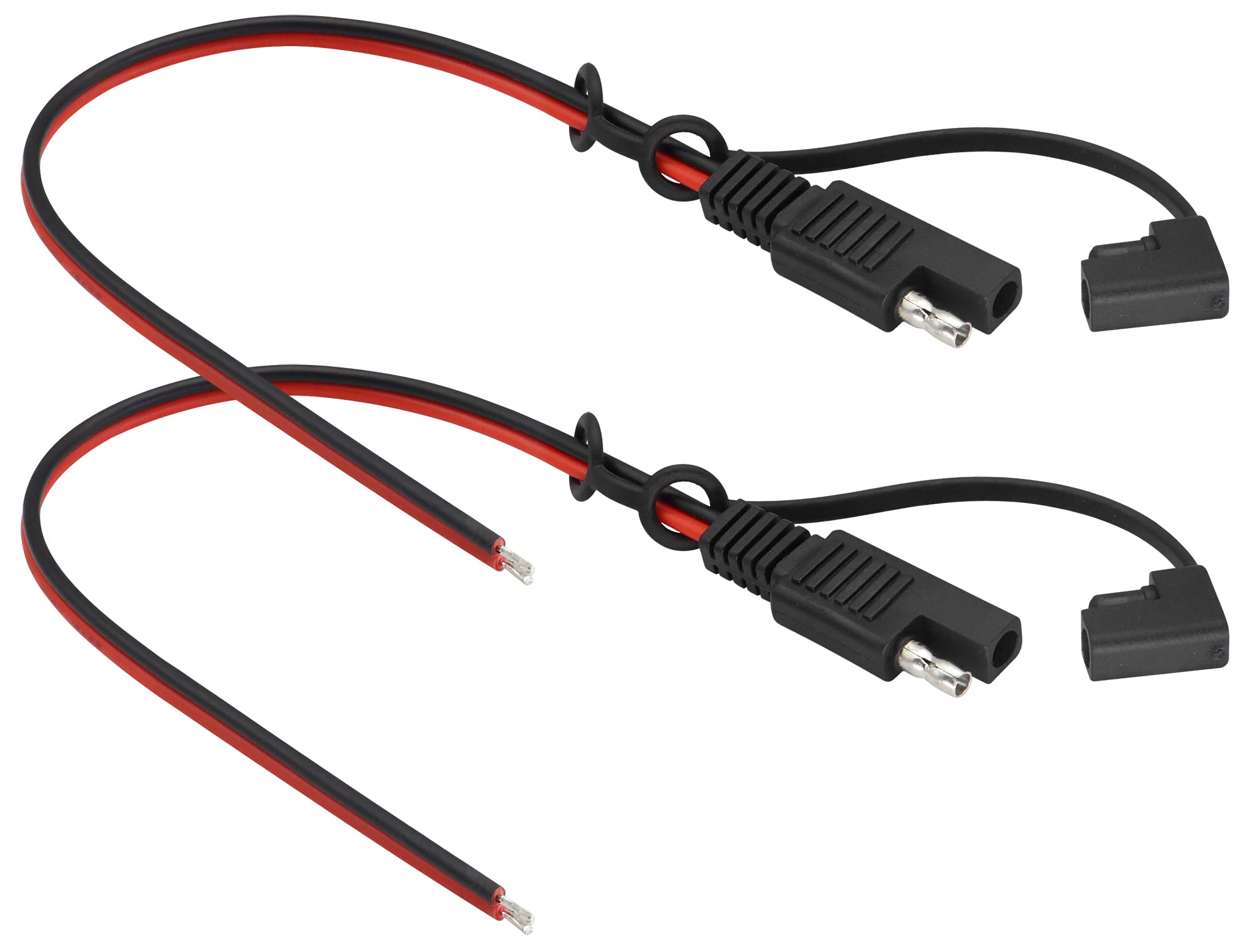 zdyCGTime 2Pack 30cm Solar Panel SAE Plug Extension Cord with Dust Cap, 18AWG SAE Connector, Suitable for Motorcycles, Cars, Tractors