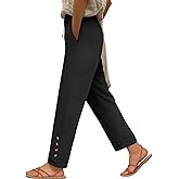 ANRABESS Womens Casual Cropped Pants Drawstring Elastic Waist 2026 Summer Loose Ankle Work Trousers with Pockets