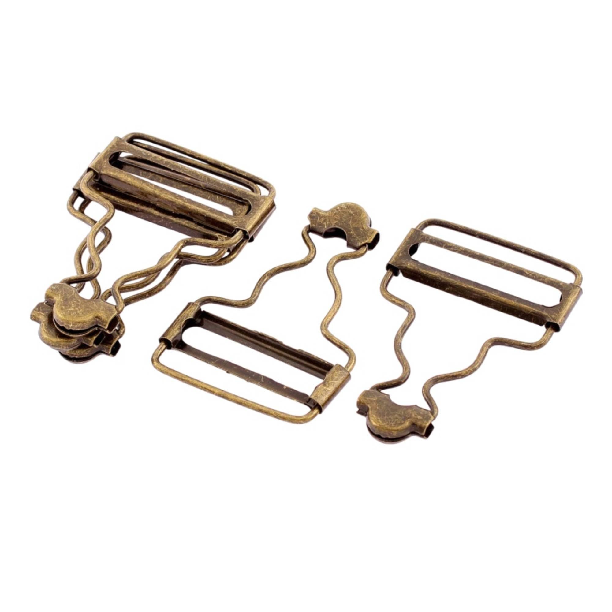 sourcing map 5Pcs 32mm Inside Width Metal Dungaree Fasteners Clip Suspender Buckles for Sewing Jackets Jumpsuits