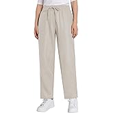 Weintee Women's Petite Linen Pants with Pockets for Summer