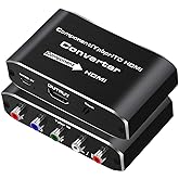 Component to HDMI, YPbPr to HDMI Converter, Koopman 5RCA RGB to HDMI Converter Adapter, Supports 1080P Video Audio Converter 