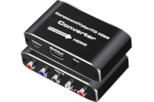KOOPMAN-TECH Component to HDMI, YPbPr to HDMI Converter, Koopman 5RCA RGB to HDMI Converter Adapter, Supports 1080P Video Audio Converter Adapter HDMI V1.4 for DVD PSP Xbox PS2 N64 to HDTV Monitor and Projector