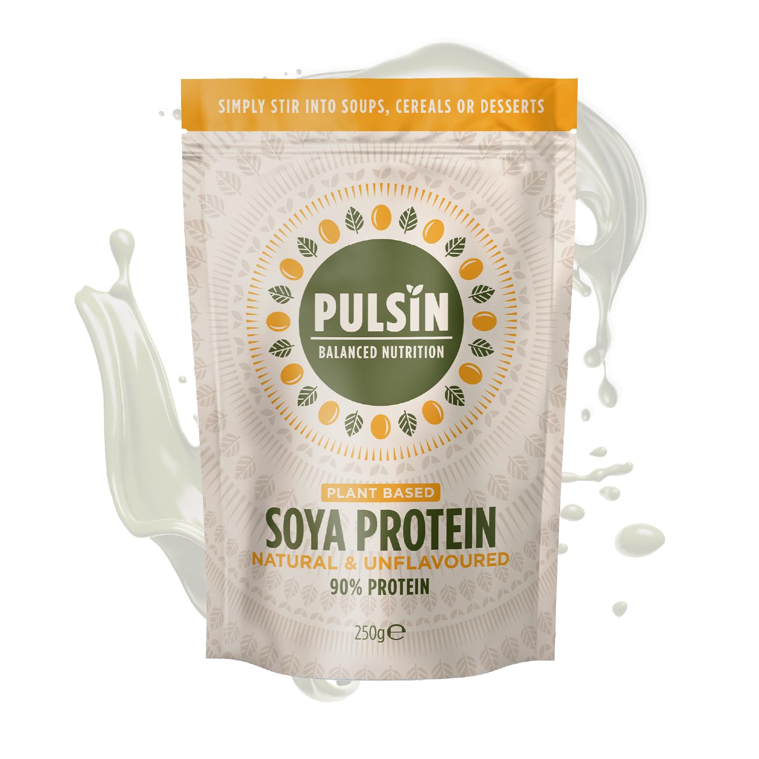 Pulsin - Unflavoured Vegan Soya Protein Powder - 250g - 9g Protein, 0.1g Carbs, 39 Kcals Per Serving - Gluten Free, Plant Based, Palm Oil Free & Dairy Free Protein