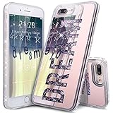 iPhone 7 Plus Case,ikasus iPhone 7 Plus [Liquid Glitter] Case,Rose Gold Plating Mirror Dream Liquid Quicksand Flowing Floating Bling Glitter Sparkle Soft TPU Bumper Cover Case for iPhone 7 Plus 5.5