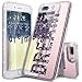 iPhone 8 Plus Case,iPhone 7 Plus Case,ikasus iPhone 8 Plus Glitter Case,Rose Gold Plating Mirror Dream Quicksand Flowing Floating Bling Glitter Sparkle Soft TPU Cover Case for iPhone 8 Plus/7 Plus