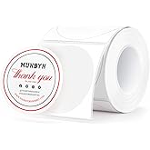 MUNBYN Red&Black Thermal Labels, Only Compatible with MUNBYN RW405, Dual Color Round Thermal Sticker for Schools, Business, Price Tags, Baking Labels, 150 Sheets/1 Roll