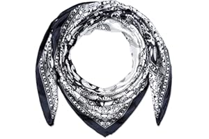Corciova 35 x 35 Large Square Hair Scarf for Women Silk Like Curly Headband Tie Sleeping at Night Fashion Bandana Headscarf