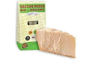 SELECTED BY PARMASHOP Parmigiano Reggiano Pdo VACCHE ROSSE/Red Cows ORGANIC Mountain Product 24 Months 1 Piece 2.20 Lbs 1/38 of whole wheel