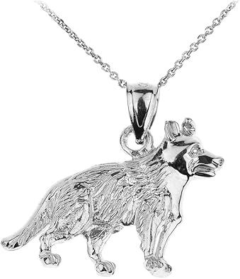 sterling silver german shepherd necklace